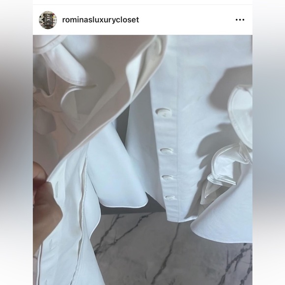 🤍Alexis “Huxley” White Ruffle Dress Button Down 🤍 - Picture 7 of 10